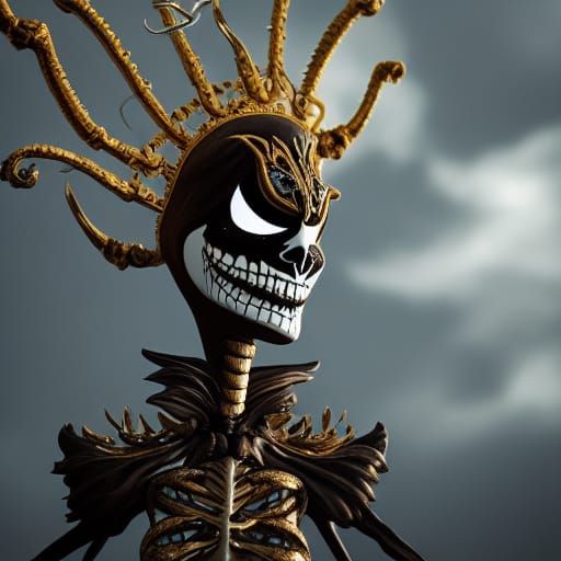 Intricately Detailed Pumpkin King Portrait in Digital Matte ...
