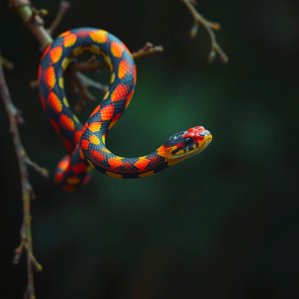 Vibrant Coral Snake Lures with its Dainty Bracelet-like Patt...