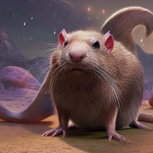 Naked Mole Rat in Denim: Detailed Matte Painting