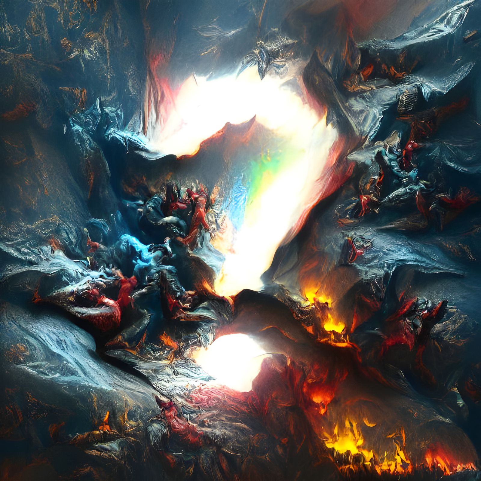 Angels Siege Satan's Castle: Doré-Inspired Hellscape