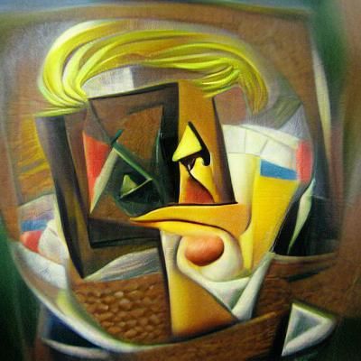 Donald Trump Self-Portrait in Abstract Cubist Style