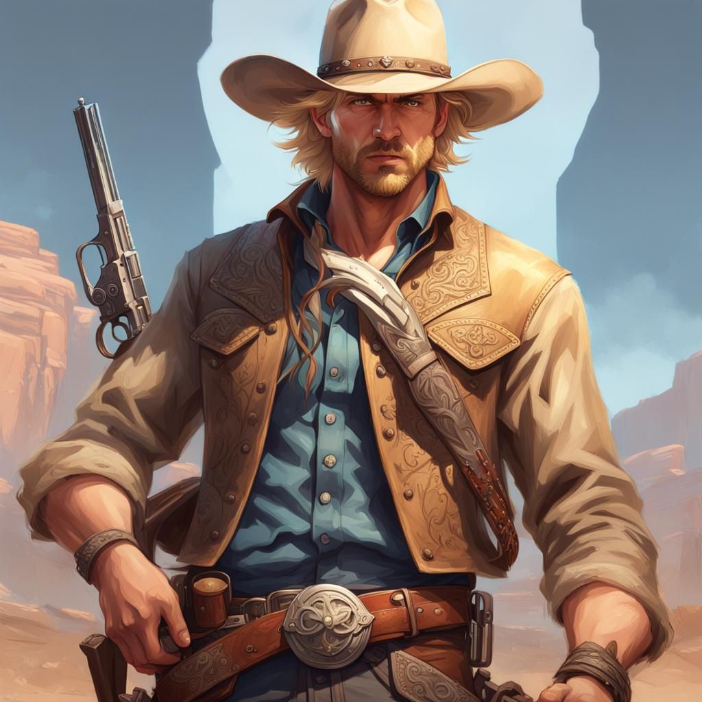 Detailed Cowboy Portrait in Artgerm Style