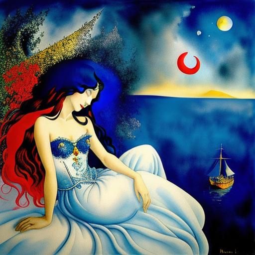 Surreal Dreamscape in Watercolor and Ink