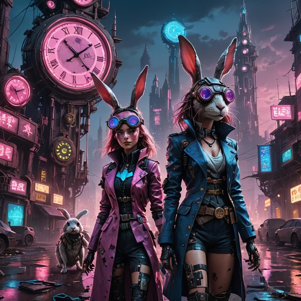 Cyberpunk Alice in Wonderland Concept Art