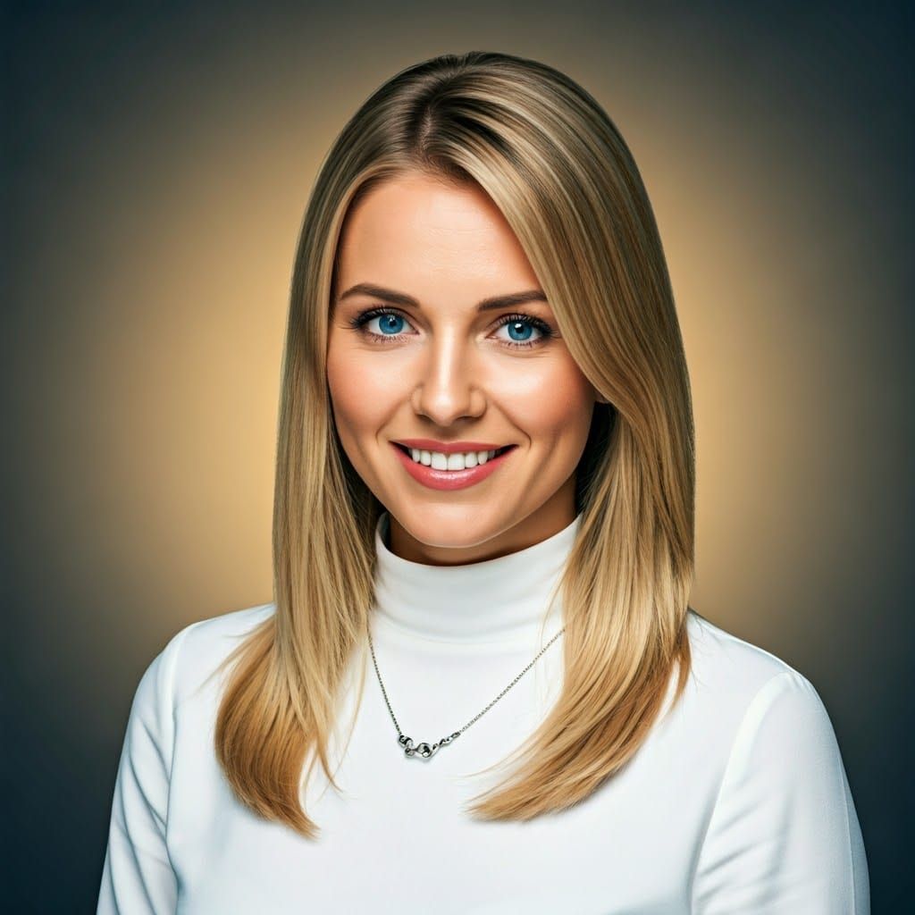Confident Blonde Woman in Elegant White