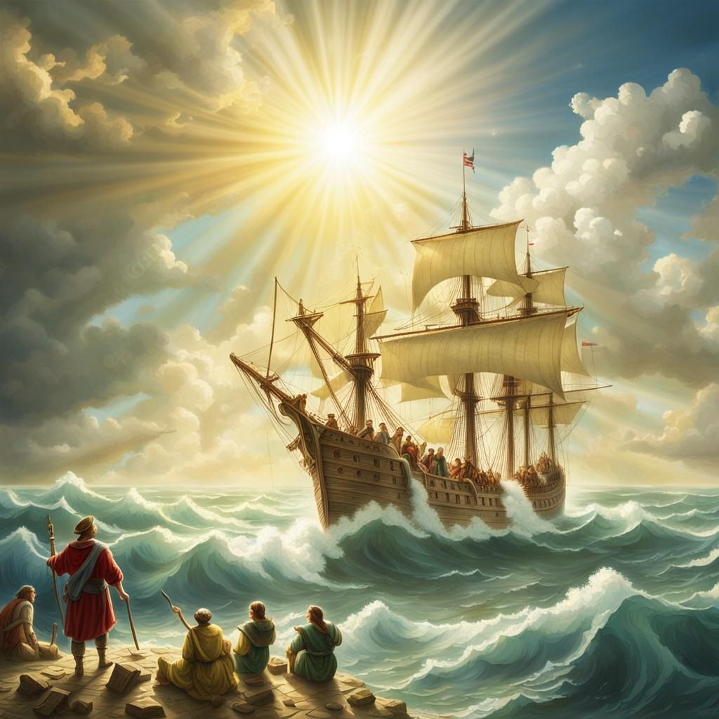 Columbus Arrives in America: Divine Light and Discovery