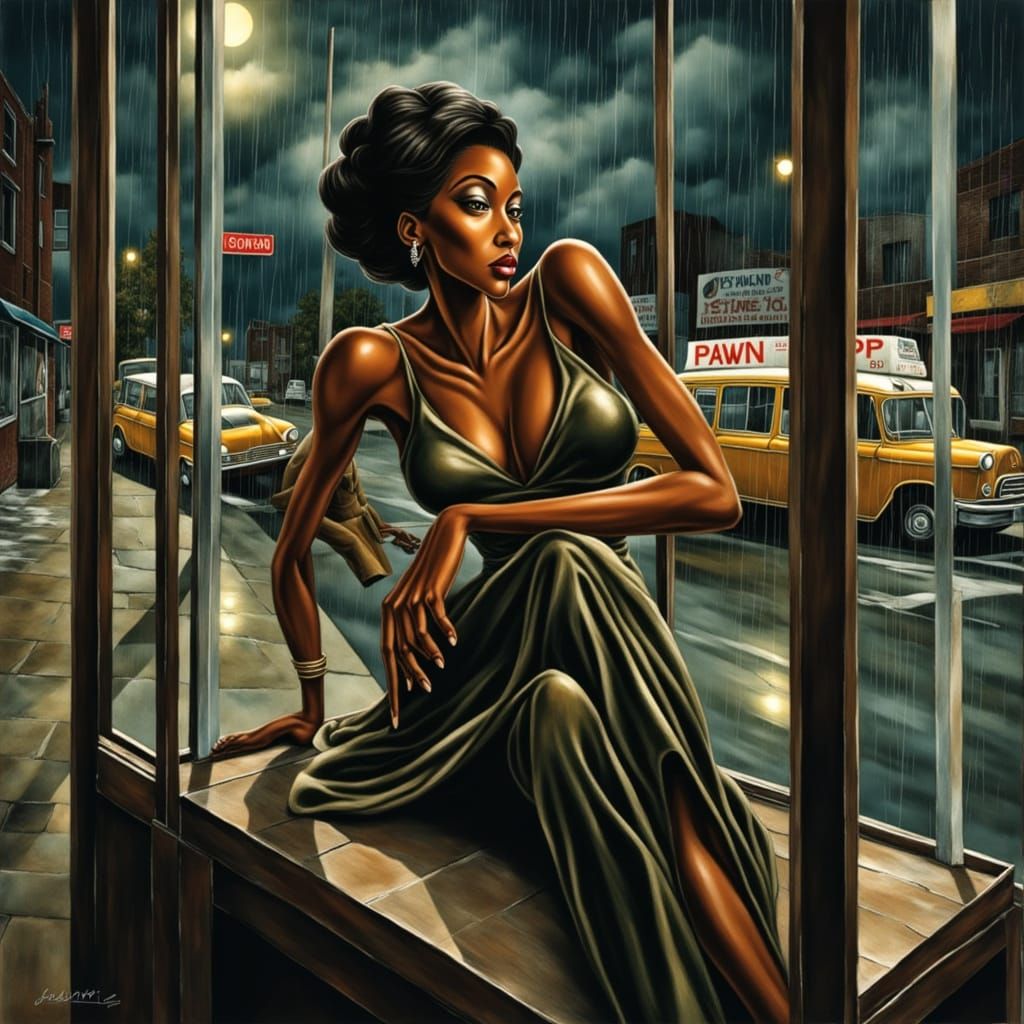 Art Deco Portrait of a Glamorous Woman