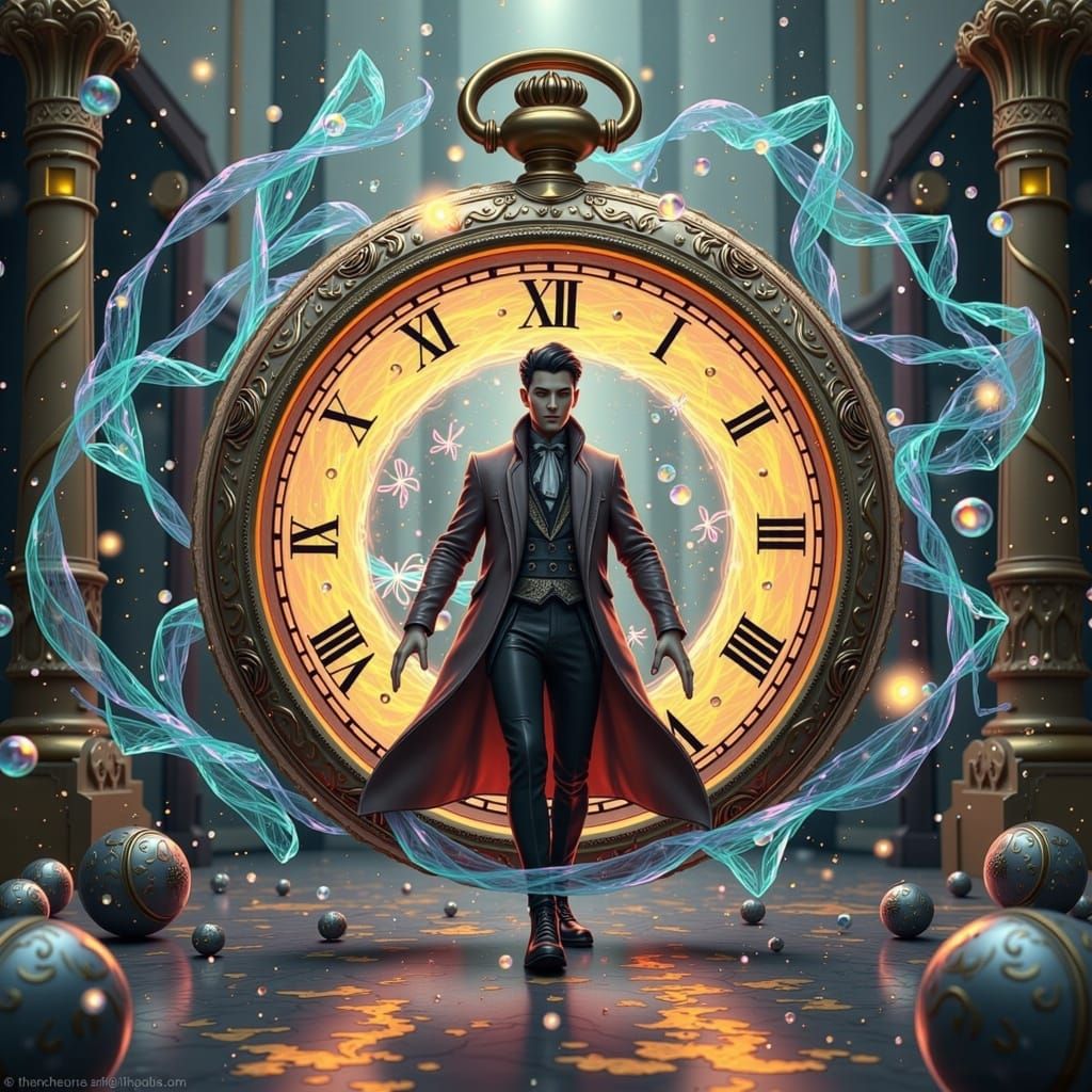 Victorian Time Traveler Enters Pocket Watch Portal