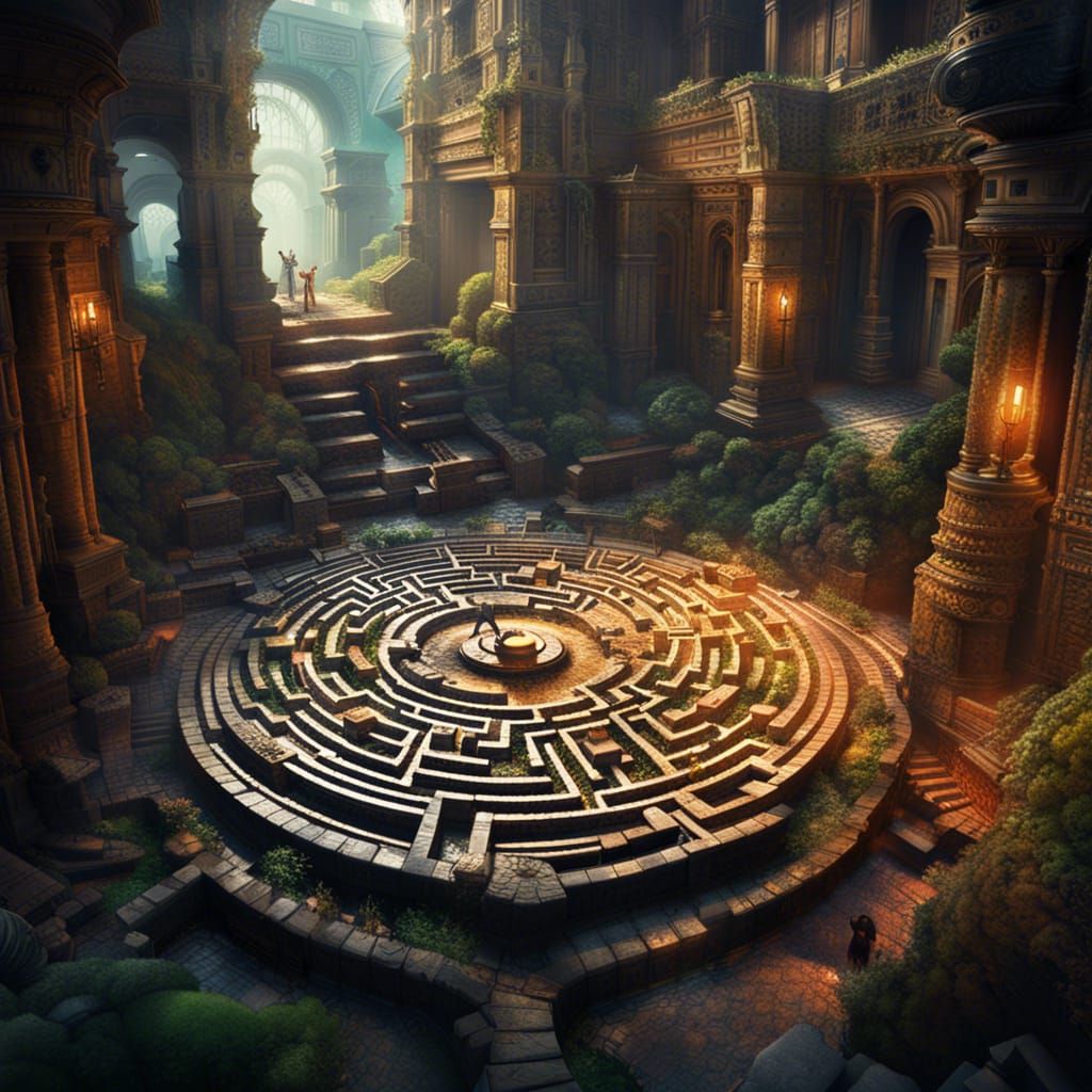 Detailed Labyrinth Digital Matte Painting