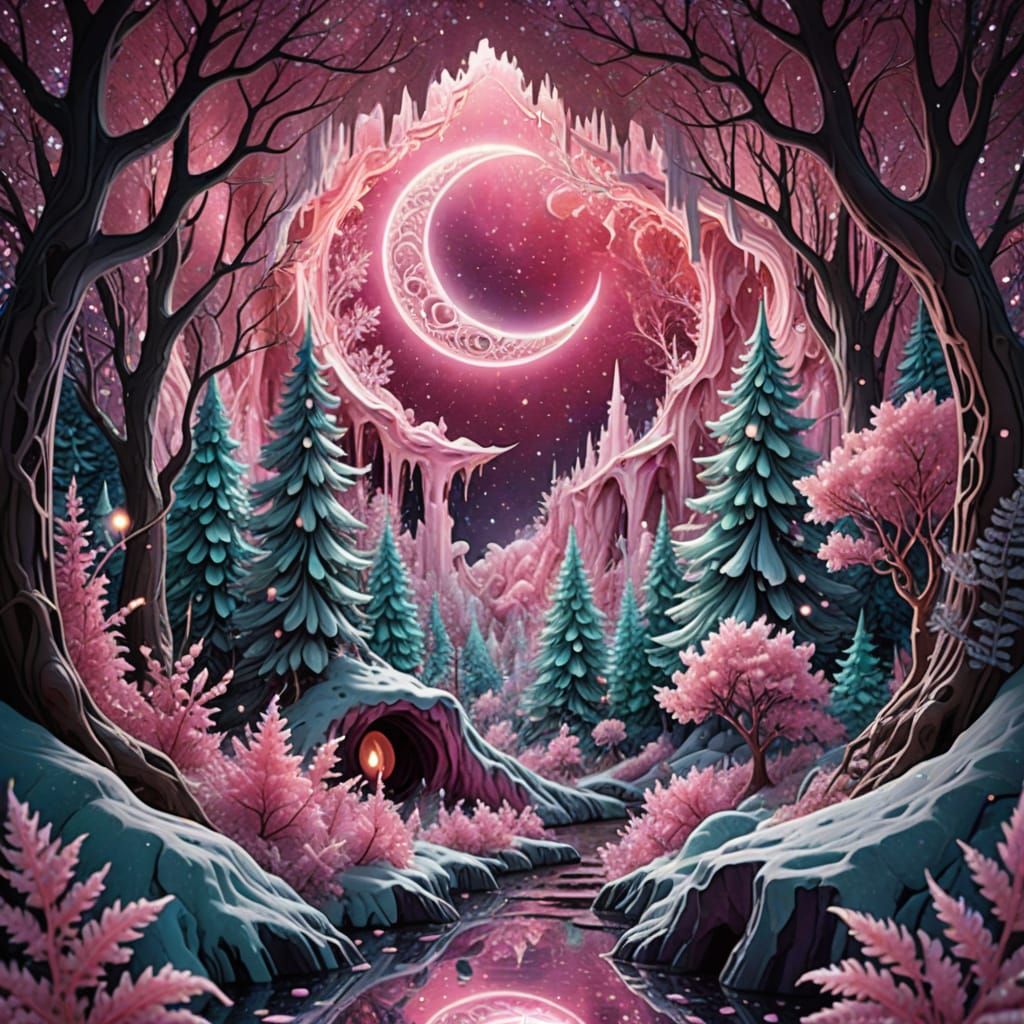 Pink Crescent Moon