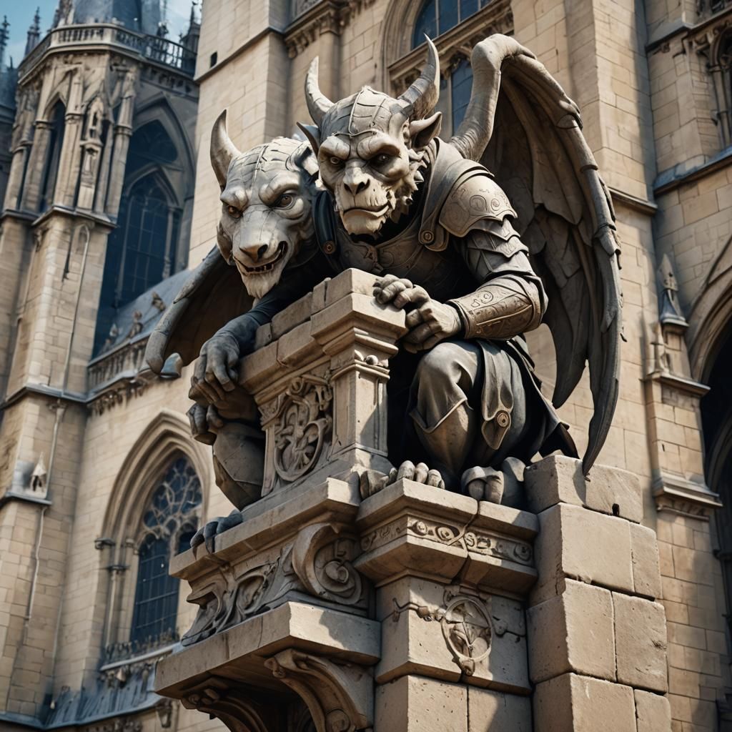Carpenter Sculpting Gargoyle Atop Notre-Dame, 15th Century