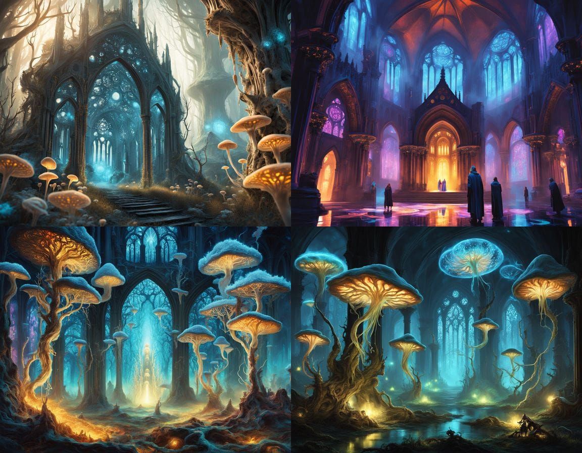 Glowing Fungal Cathedral