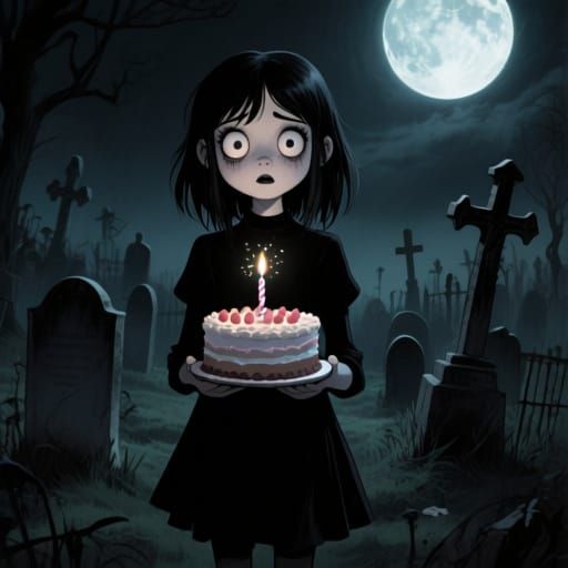 Emo Teen's Spooky Birthday in Cemetery