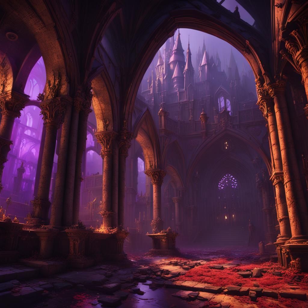 Hyperdetailed Dark Fantasy Castle Concept Art