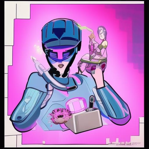 Pink Cyborg Escaping the Matrix