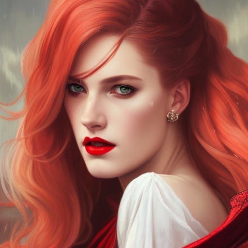 Medieval Dragon Queen Portrait in Dark Fantasy Style