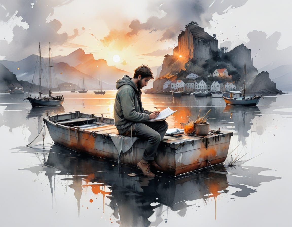 Sunrise Serenity: Writer Captures Verses by the Harbor