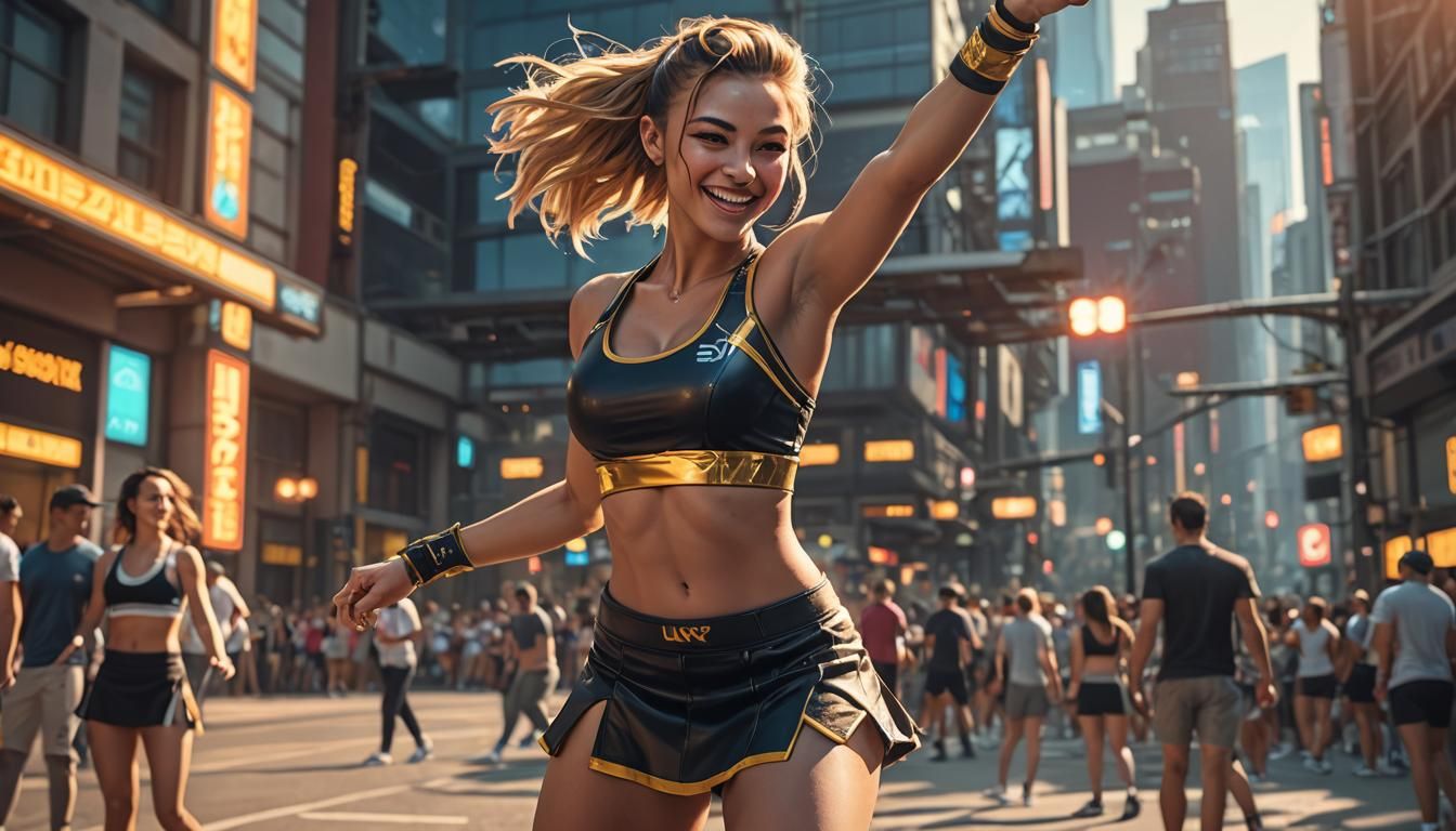 Cyberpunk cheerleader
