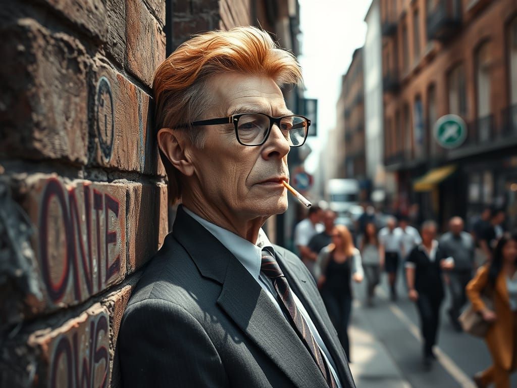 David Bowie Reflects on a Bustling City Street