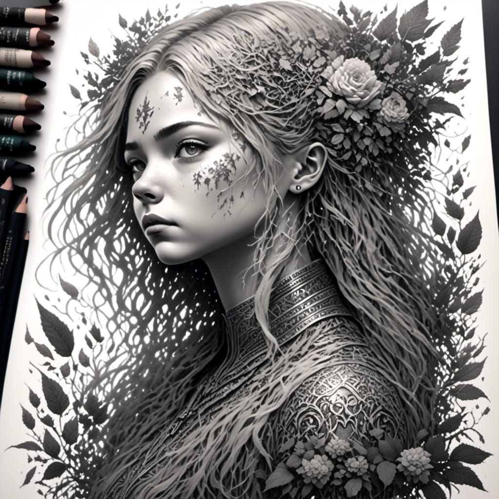 Happy Person with Glass Beads in Hyperrealistic Style