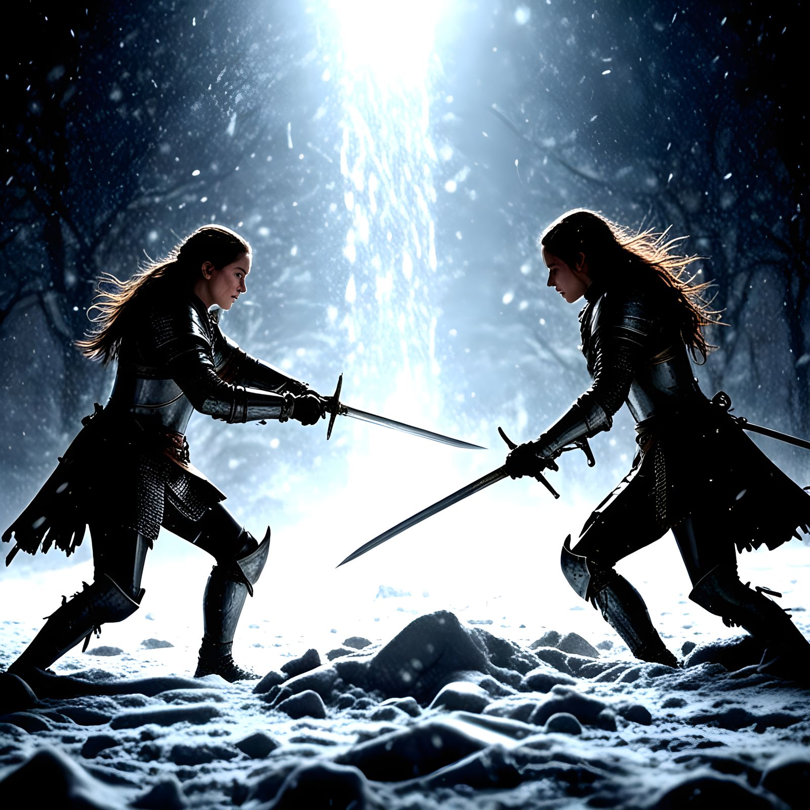 Medieval Ladies Engage in Epic Snowstorm Battle