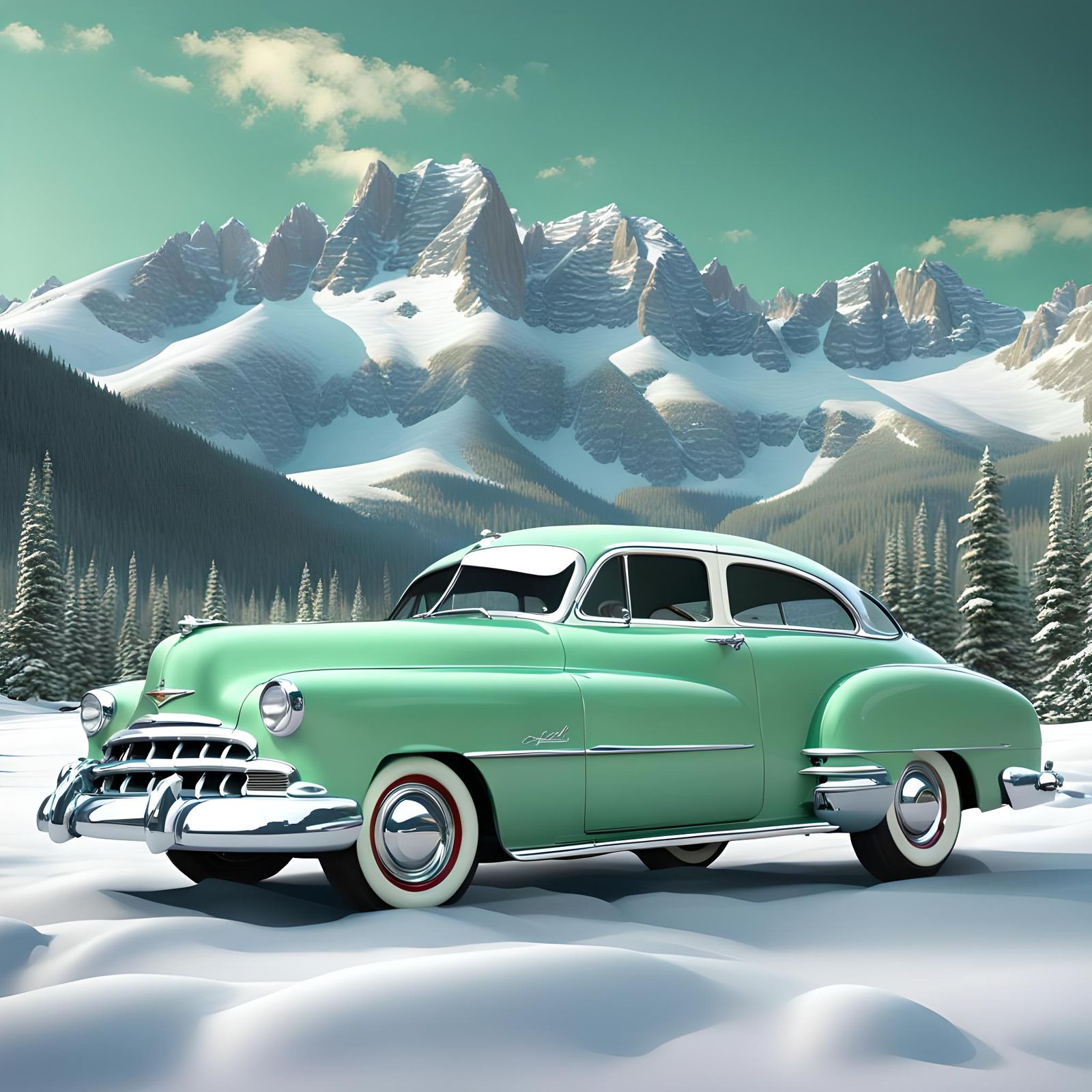 1950 Chevrolet Fleetline in the Canadian Rockies