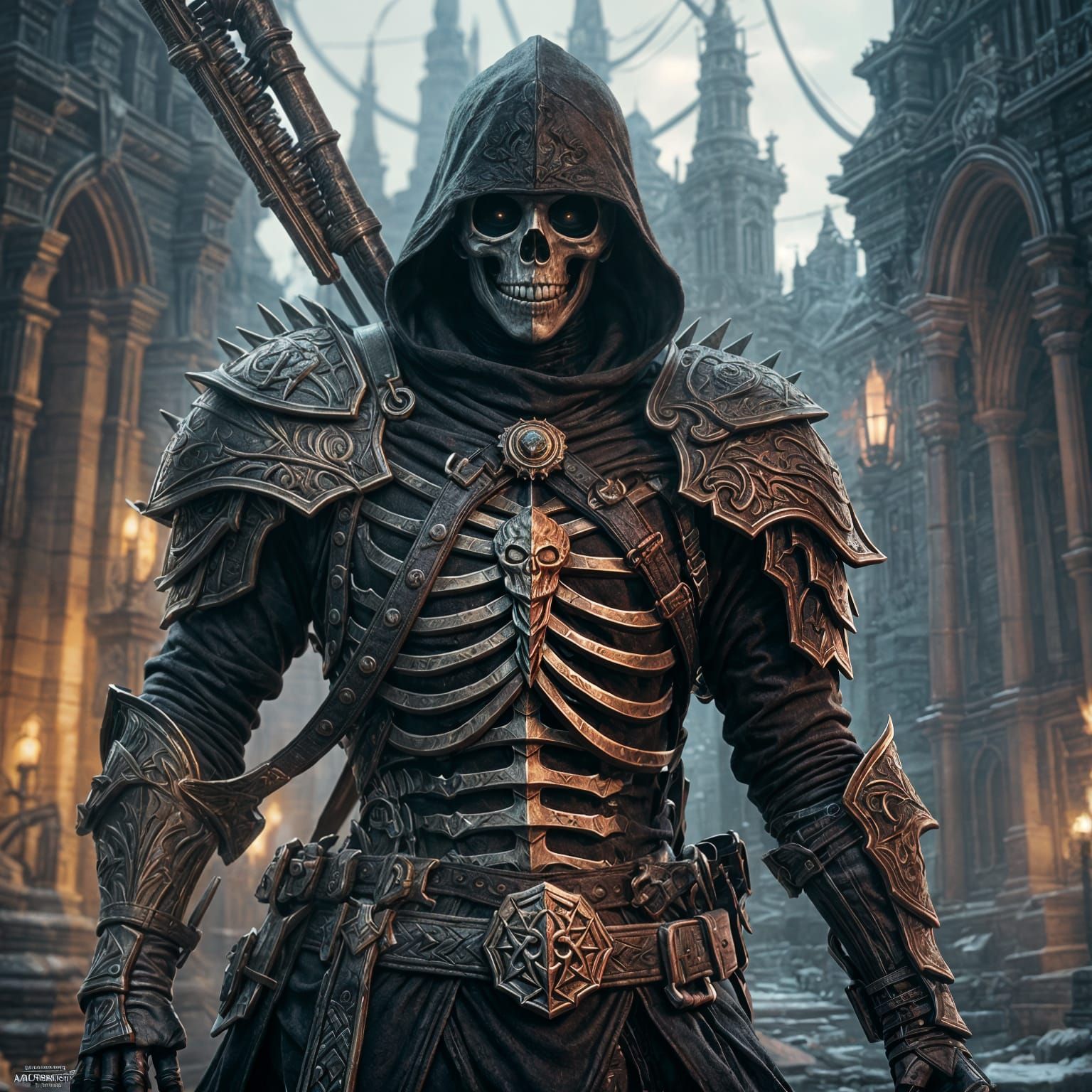Detailed Skeleton Assassin Fantasy Concept Art