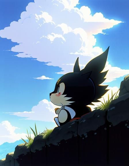 Cute Anime Character in Cel-Shaded Manga Style