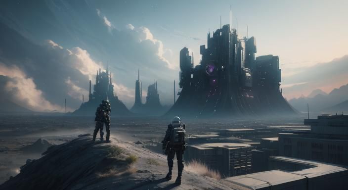 Detailed Sci-Fi Scene in 3D Anime Art