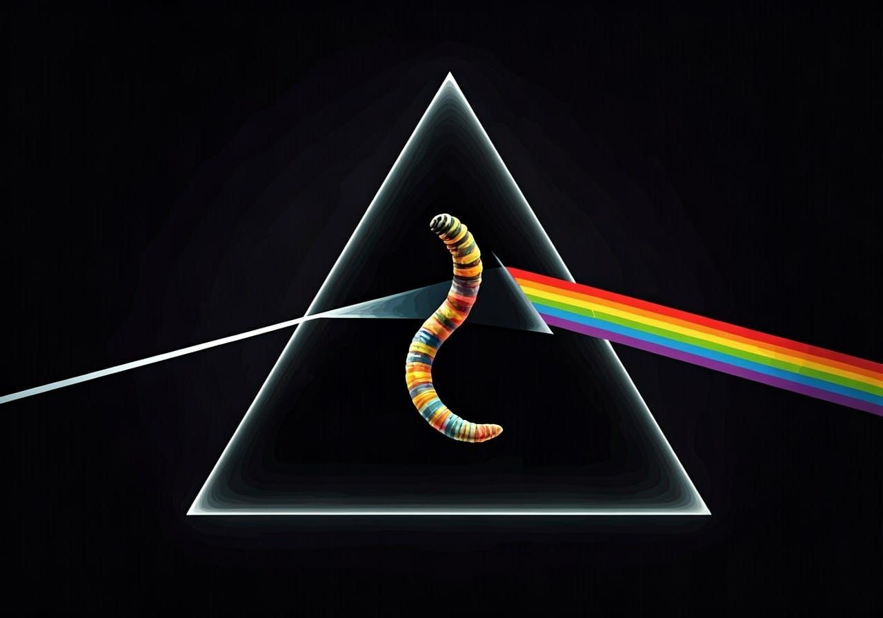 Iridescent Worm in Prism, Pop Art Style