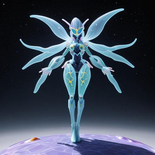 Translucent Jelly Starfish Space Opera Heroine in 3D