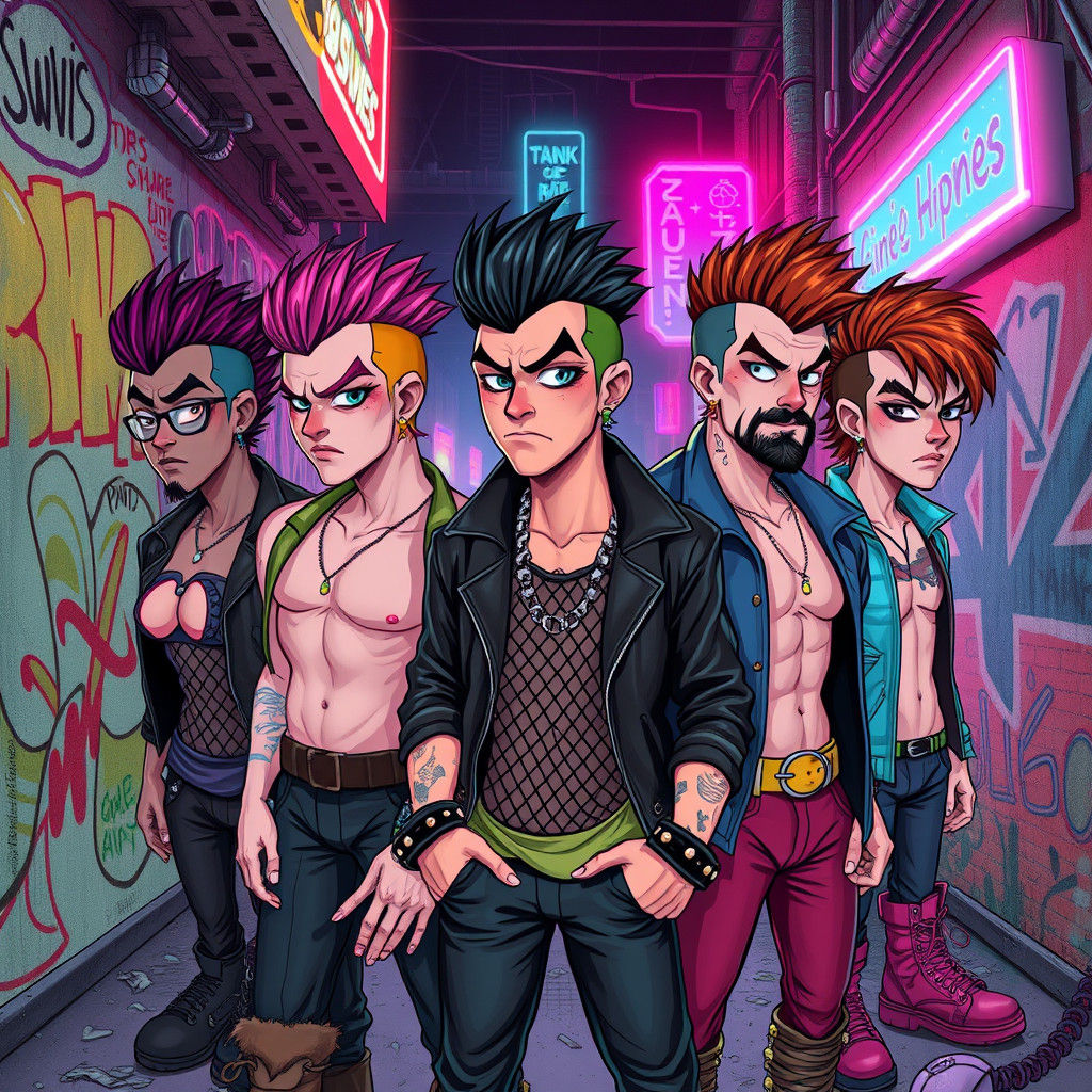 Punk Rock Disney Princes in Gritty Urban Setting