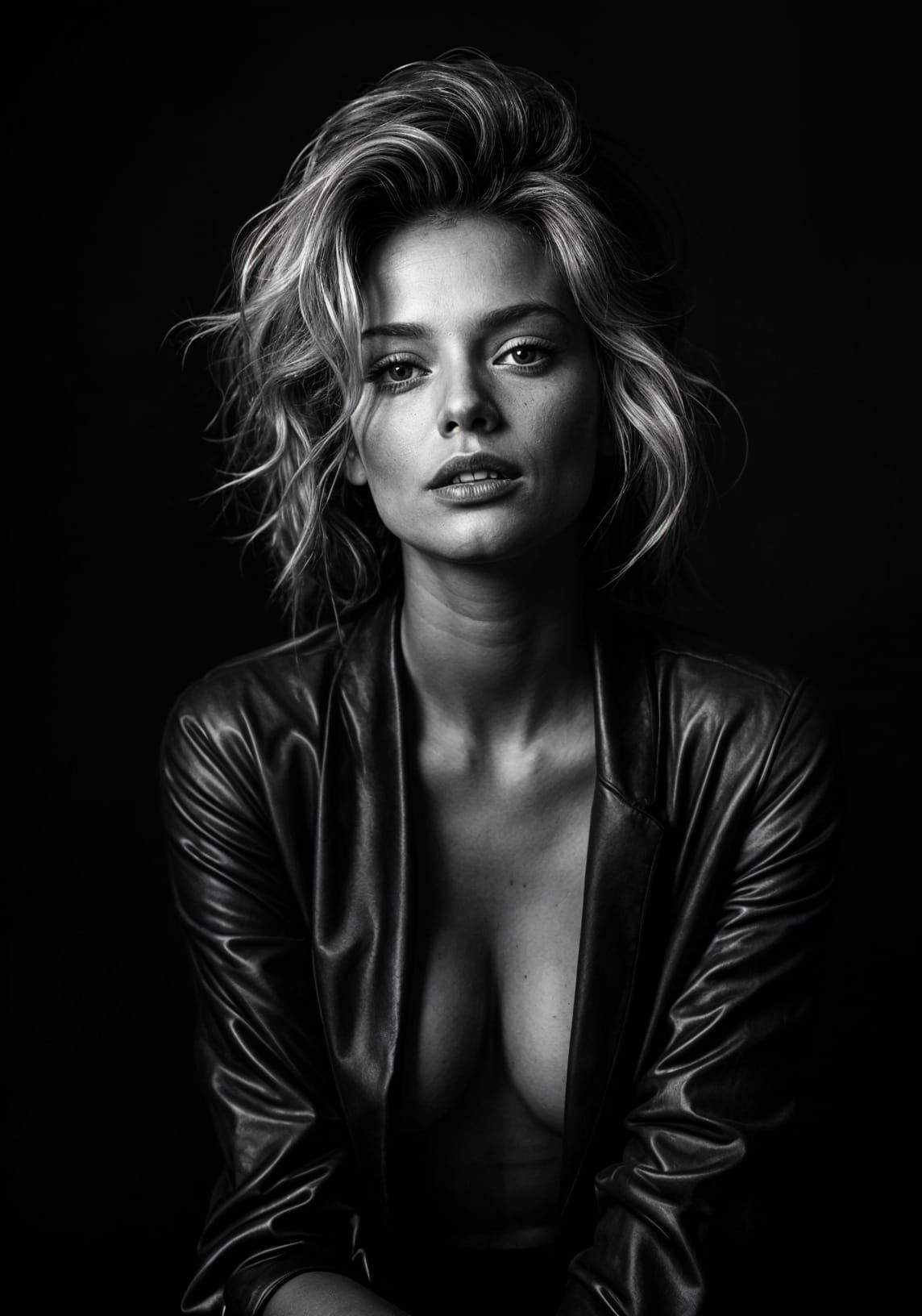 Monochrome Portrait Inspired by Brigitte Bardot and Sugimoto