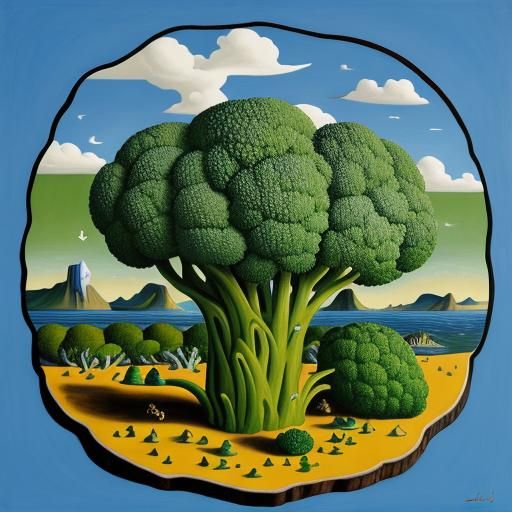 Broccoli in Surrealist Style of Salvador Dali