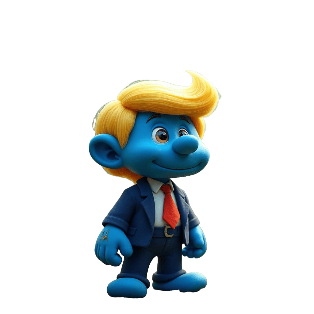 Blue Trump as Smurf in the Forest