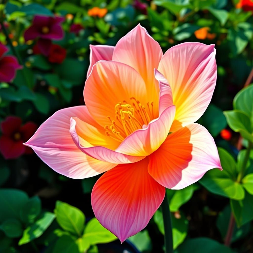 Vibrant Flower in Bloom: Impressionist Painting