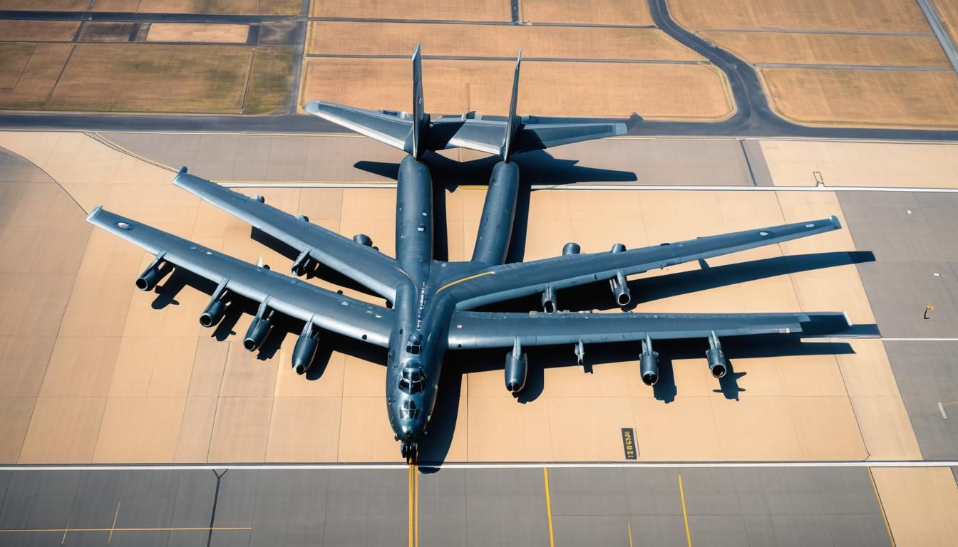 B52 Bomber Close-Up at Military Base