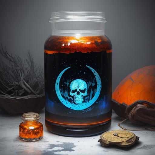 Spider Pills in Crystal Forest, Oil Painting