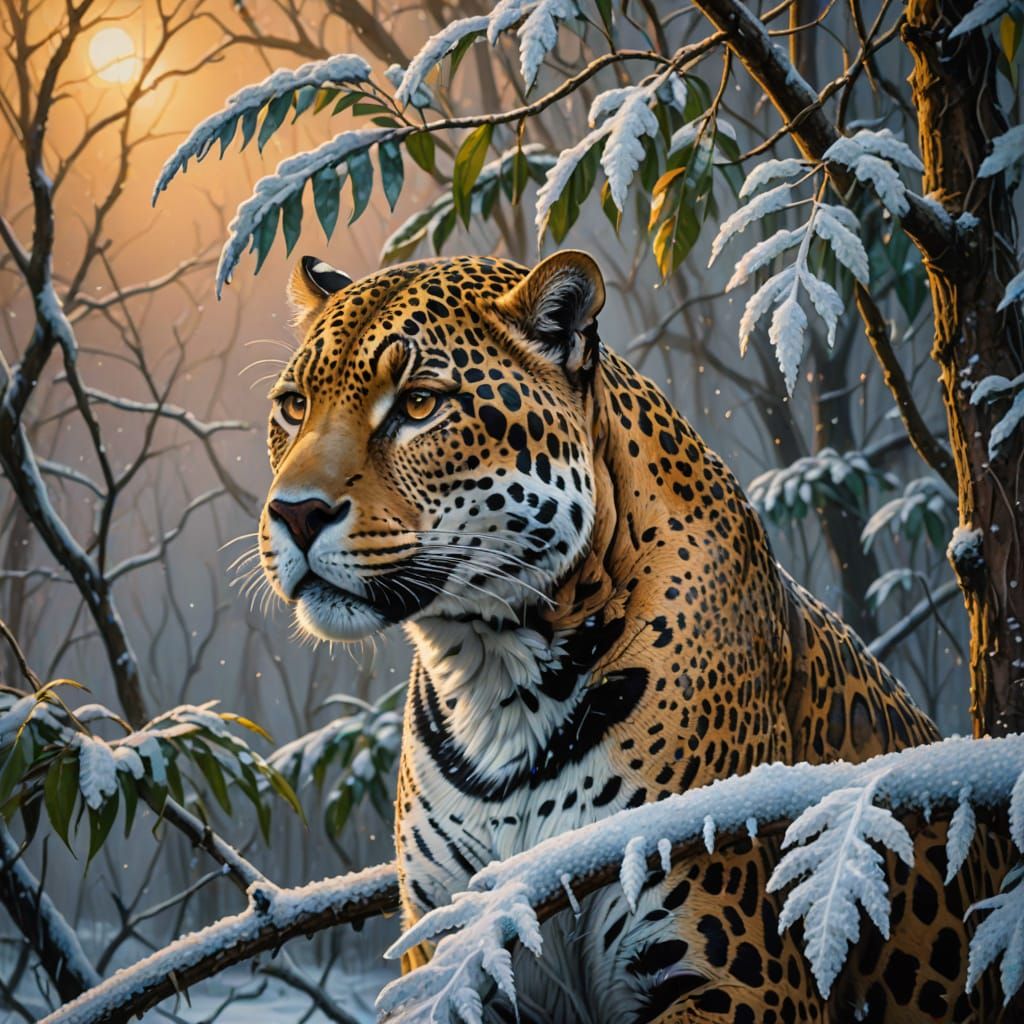 The Amazon rainforest under a rare snowfall