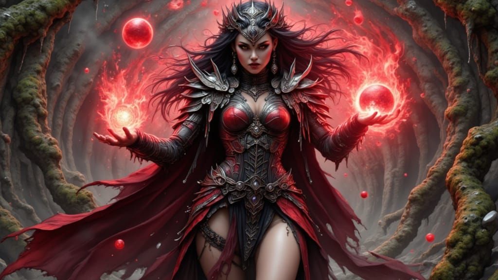 The Bloodwytch: Mythical Sorceress in Ancient Ruins