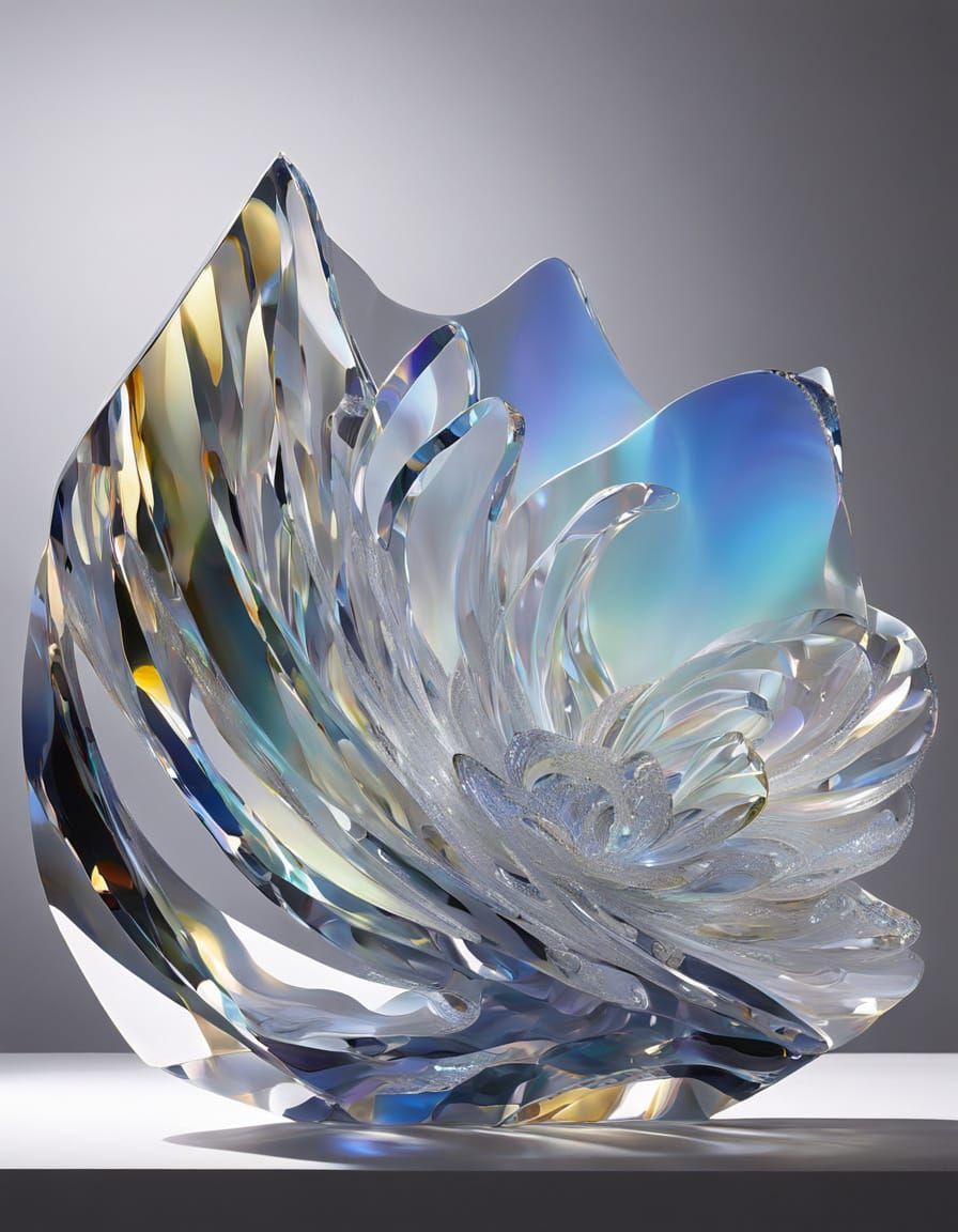 Ethereal Crystal Formations in Lotus Position