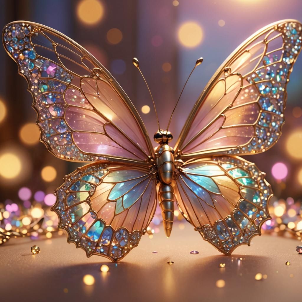 Sparkle Butterfly Princess in Hyper-Realistic 3D Art