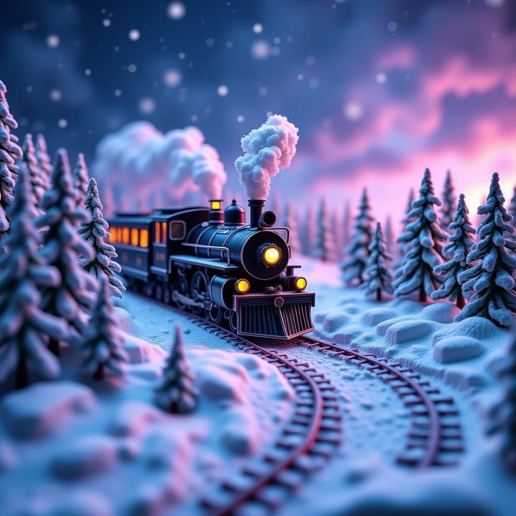 Polar Express Diorama in Winter Wonderland Style