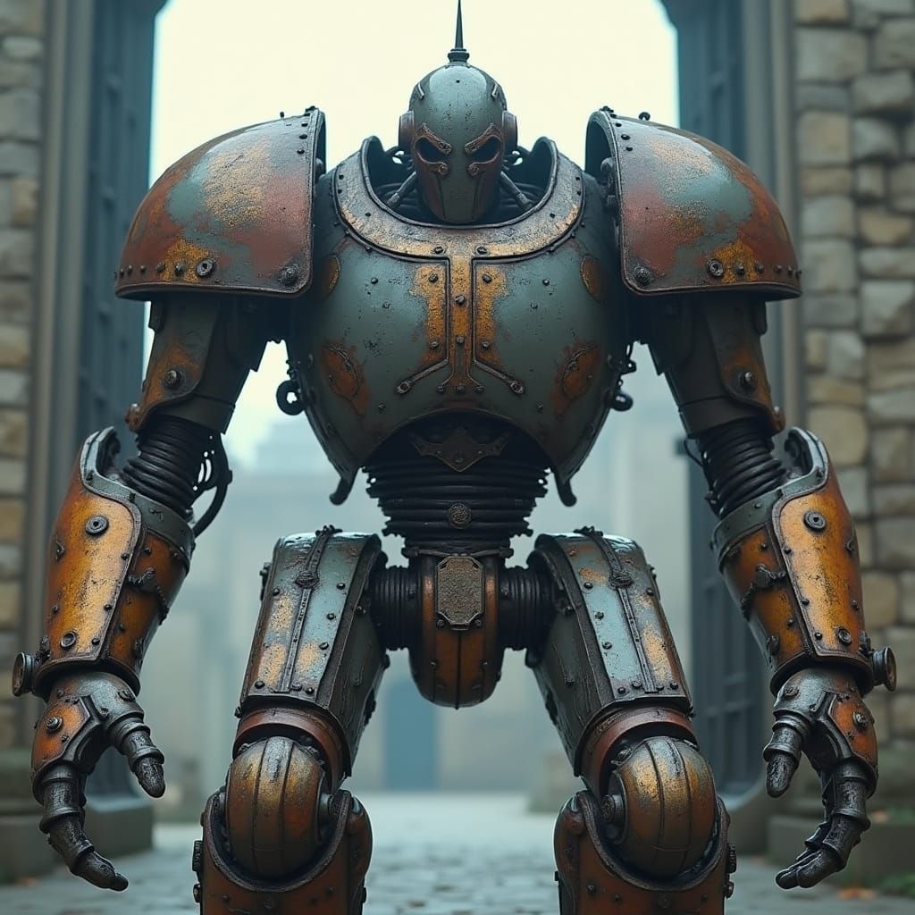 Scrap Metal Golem Guardian Animated by Magic