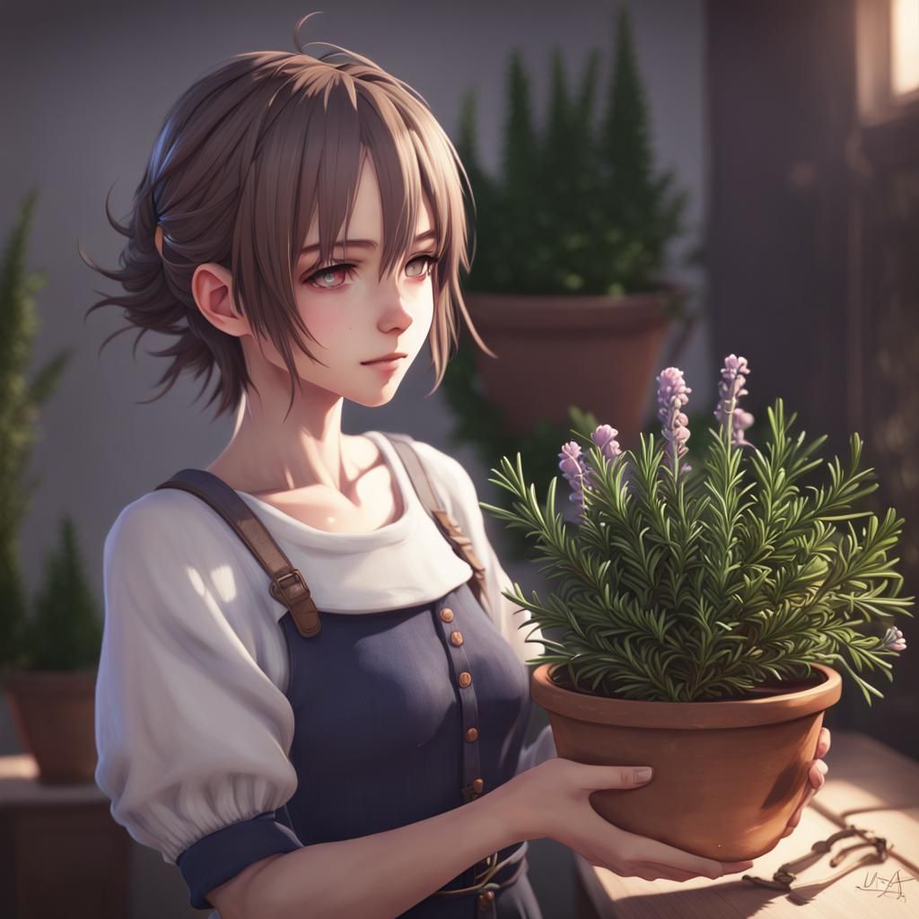 Anime Style 3D Girl Concept Art