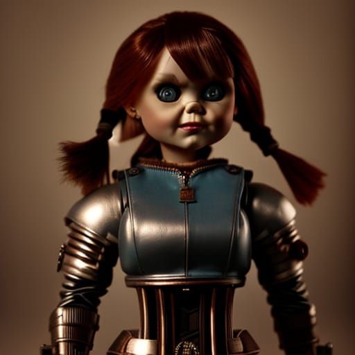 Dieselpunk Mechanical Doll Portrait, Cinematic Art