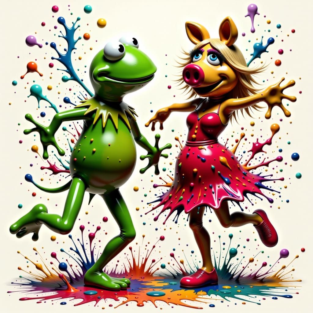 Kermit and Miss Piggy's Splatter Dance