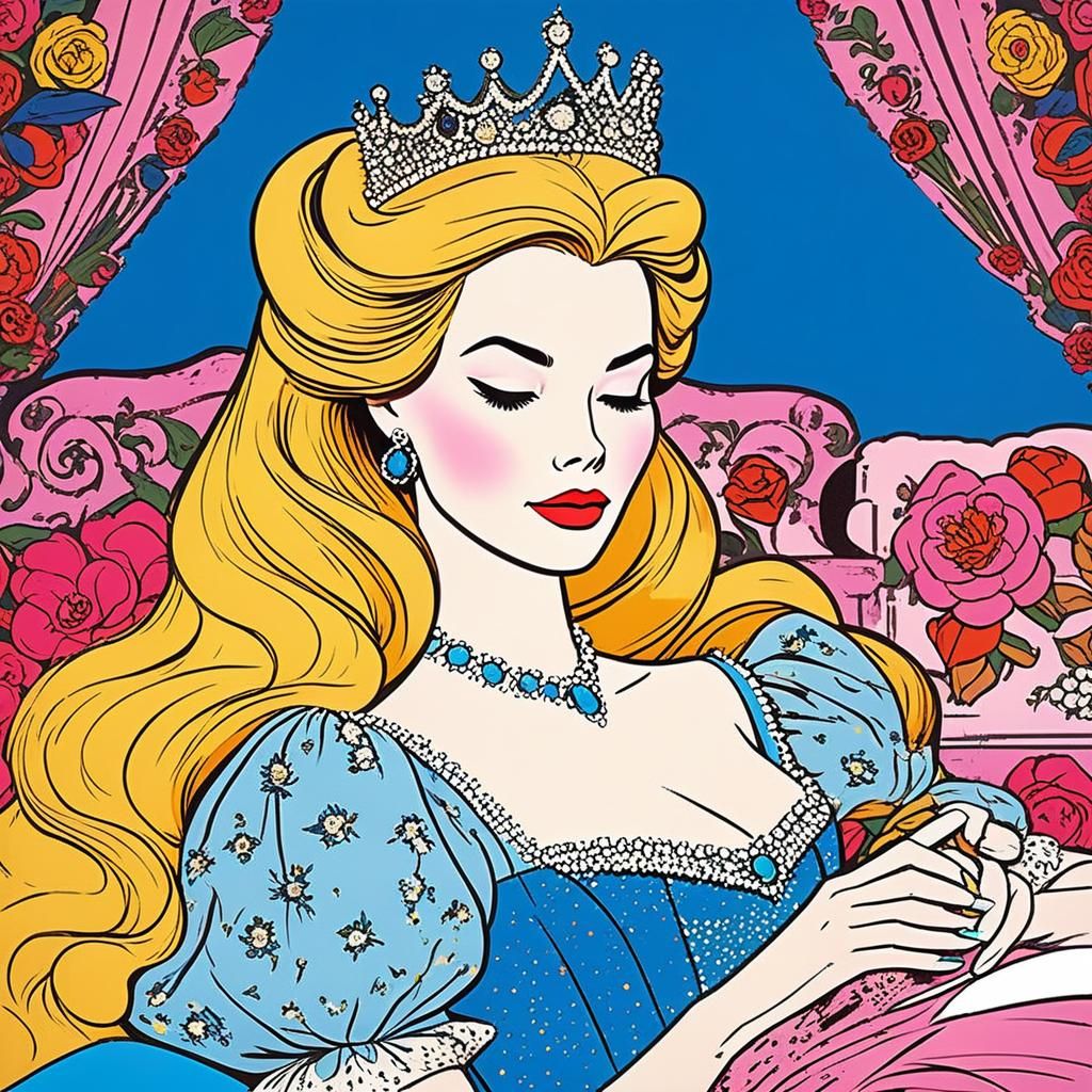 Sleeping Beauty in 1960s Pop Art Style