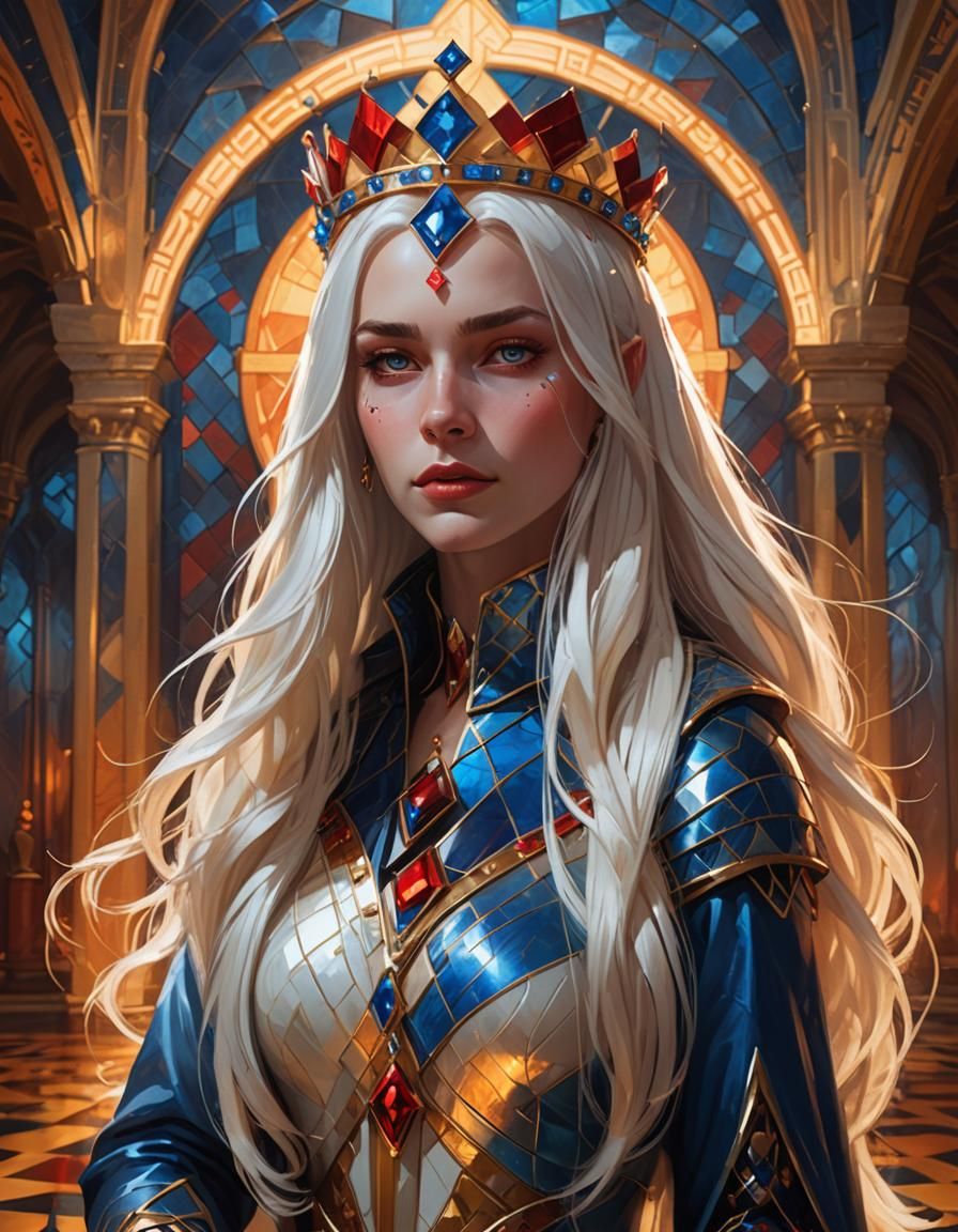 Fantasy Queen in Vault with Art Deco Patterns