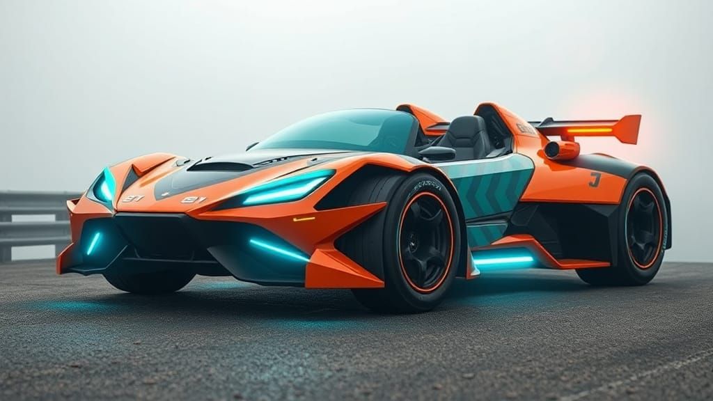 Futuristic Cyberpunk Buggy in Wipeout 2097 Style